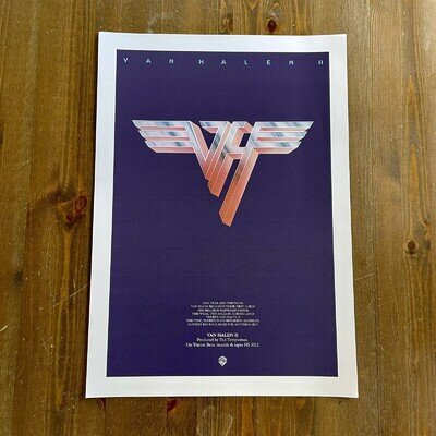 Van Halen II Vinyl Album A2 Poster 5150 OU812 1984 Diver Down Advert Print EVH