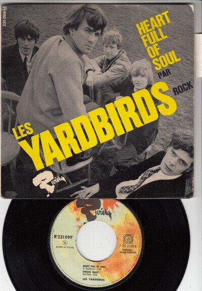 LES YARDBIRDS *HEART FULL OF SOUL* 1965 FRENCH RIVIERA EP GARAGE/BLUES ROCK