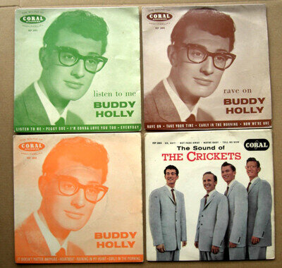 BUDDY HOLLY EP Collection/Job Lot x 4 CORAL 1958 The Crickets