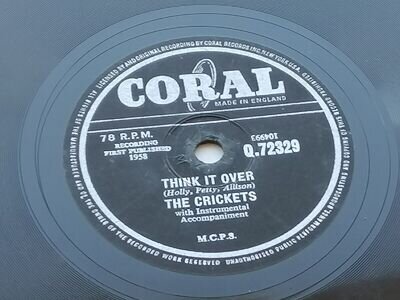 BUDDY HOLLY THE CRICKETS UK 1958 CORAL 78 FOOL'S PARADISE THINK IT OVER