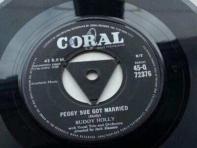 BUDDY HOLLY ORIG 1959 UK 45 PEGGY SUE GOT MARRIED TRI CENTRE