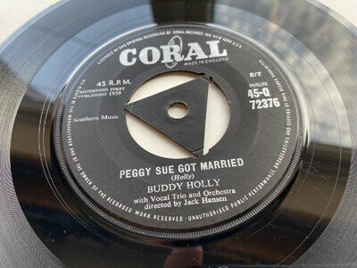 BUDDY HOLLY ORIG 1959 UK 45 PEGGY SUE GOT MARRIED TRI CENTRE
