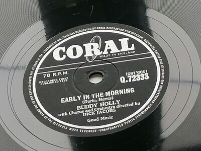 BUDDY HOLLY THE CRICKETS UK 1958 CORAL 78 EARLY IN THE MORNING NOW WE'RE ONE