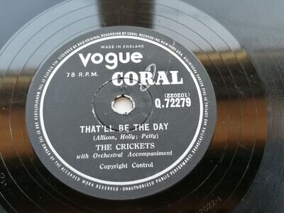 BUDDY HOLLY THE CRICKETS UK 1958 VOGUE CORAL 78 THAT'LL BE THE DAY