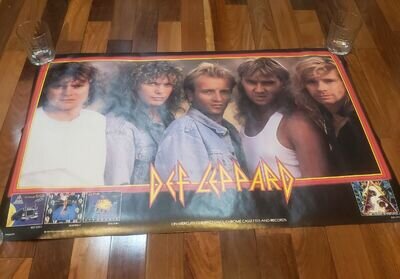 Def Leppard Hysteria Vintage Original 1987 Rock N Roll Promo Poster 24"×36"