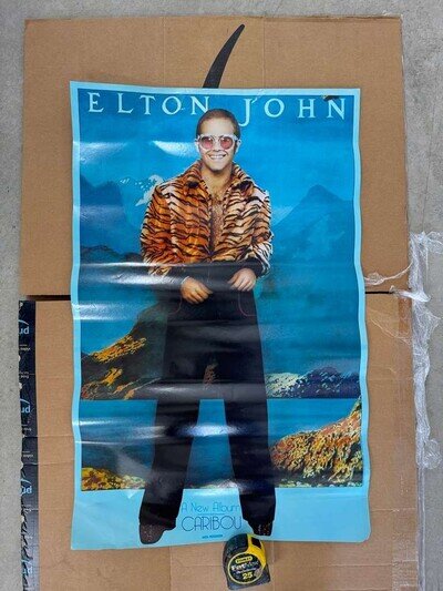 ELTON JOHN – rare vintage original 1974 MCA Records promo poster by DAVID LARKHA