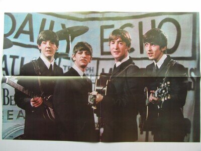 THE BEATLES ORIGINAL 1963 UK PYX FOLDOUT POSTER EXCELLENT CONDITION