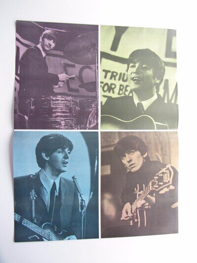 THE BEATLES ORIGINAL 1963 UK PYX FOLDOUT POSTER EXCELLENT CONDITION