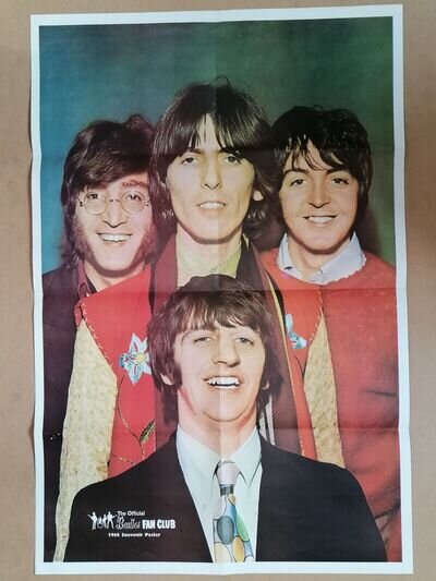 THE BEATLES ORIGINAL 1968 FAN CLUB SOUVENIR POSTER & LETTER