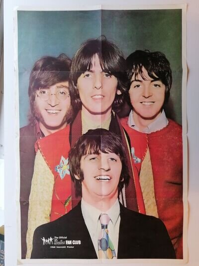 THE BEATLES ORIGINAL 1968 FAN CLUB SOUVENIR POSTER