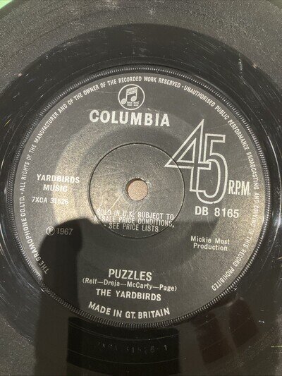 THE YARDBIRDS ~Little Games/Puzzles ~1967 Australian Columbia 2-trk vinyl single