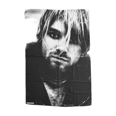 1994 Kurt Cobain Portrait Vintage Textile Poster Flag 29x43” Nirvana Grunge