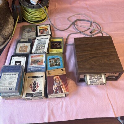 Vintage Wein Model STD3 8 Track Cartridge Stereo Player 15tapes & head cleaner