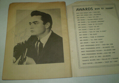 JOHNNY CASH SIGNED 1st SONGBOOK EARLY AUTOGRAPH RING OF FIRE Sun Records 78 45