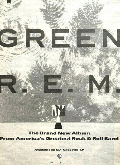 R.E.M. 1988 vintage UK POSTER ADVERT GREEN Michael Stipe