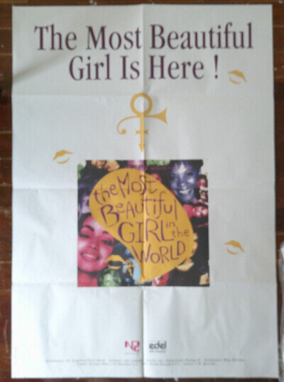 PRINCE - 'THE MOST BEAUTIFUL GIRL IS HERE' - LARGE GERMAN PROMO POSTER