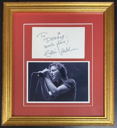 EDDIE VEDDER Autographed Signed Paper With Photo PEARL JAM