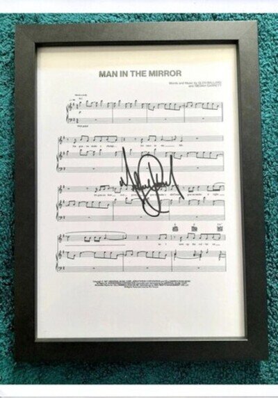 man in the mirror, michael jackson signed A4 sheet music