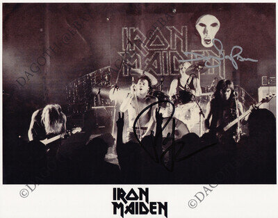 IRON MAIDEN 8x10 Photo 1979 PAUL DIANNO +1 The Soundhouse Tapes Autograph SIGNED