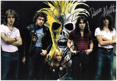 IRON MAIDEN 8x10 Photo STEVE HARRIS Paul DiAnno Dennis Stratton Autograph SIGNED