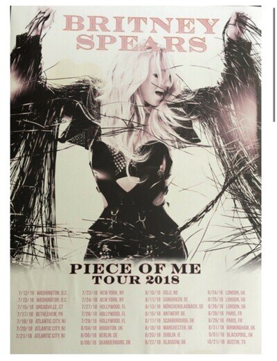 Britney Spears Piece of Me Tour Poster 2018 60cm x 40cm Approx Brand New Sealed