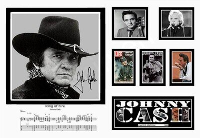 Johnny Cash A3 Poster Signed Limited Edition Memorabilia Print Gift Autograph