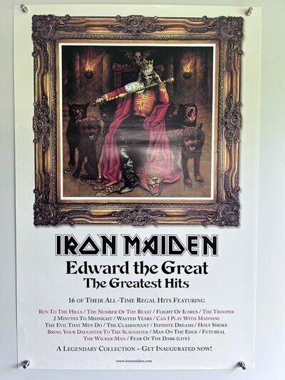 Iron Maiden Poster Bruce Dickinson Original Edward The Great Greatest Hits 2002