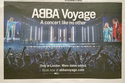 ABBA Voyage Show Inside Concert Like Latest Ad Newspaper Advert Poster 10x7” A4