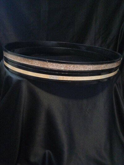 vintage Gretsch 22" base drum hoops silver sparkle parshel inlay