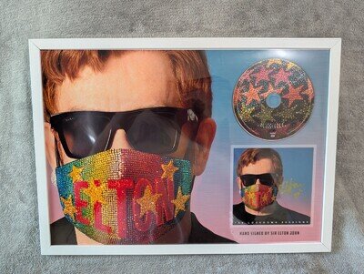 Autographed Elton John Lockdown Sessions Framed Mounted Signed Art Card + CD