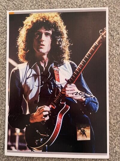 Brian May Queen Hand Signed Autograph Photo