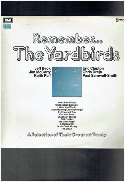 THE YARDBIRDS REMEMBER THE YARDBIRDS VINYL ALBUM JEFF BECK ERIC CLAPTON