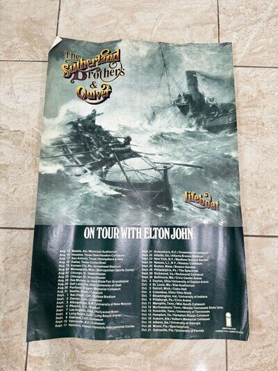 Vintage The Sutherland Brothers & Quiver on Tour with Elton John Poster 36 x 24