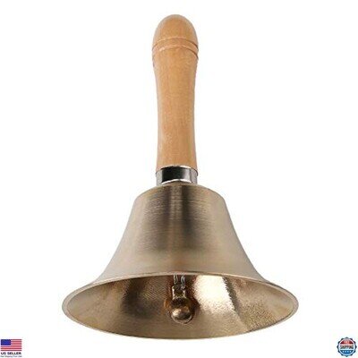 Extra Loud Solid Brass Handheld Call Bell - Premium Quality, Durable Design