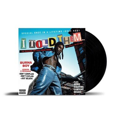 Burna Boy I Told Them New and Sealed Vinyl LP with Hype Sticker