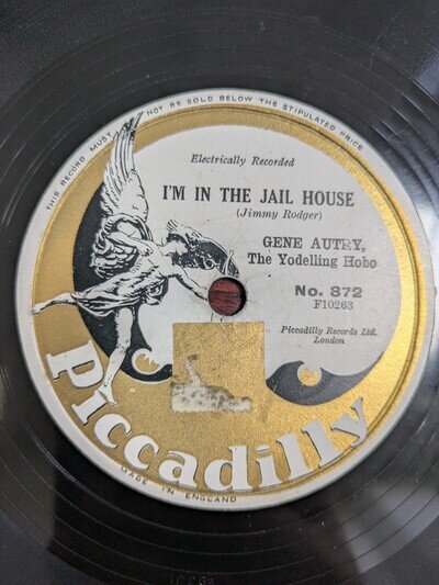 EXCELLENT Gene Autry - I'm In The Jail House / Yodelling Hobo 78rpm Record