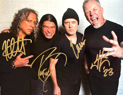 METALLICA Signed x4 FULL BAND 8x10" Authentic Autographs with COA