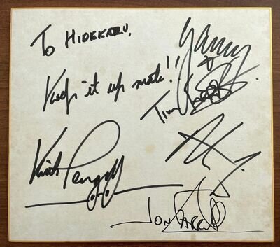 NO Michael Hutchence! Original INXS hand SIGNED Japan shiki board AUTOGRAPH
