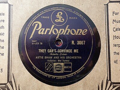 ARTIE SHAW - They Can't Convince Me / It's The Same Old Dream 78 rpm disc