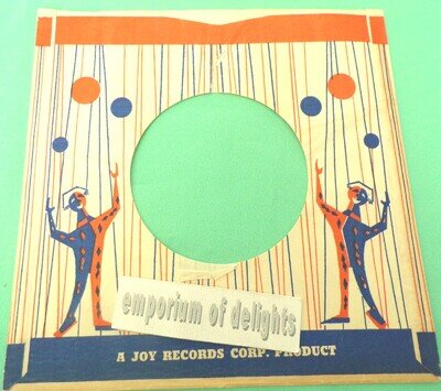 JOY RECORDS 1 x Original Vintage 7 inch vinyl Company Sleeve