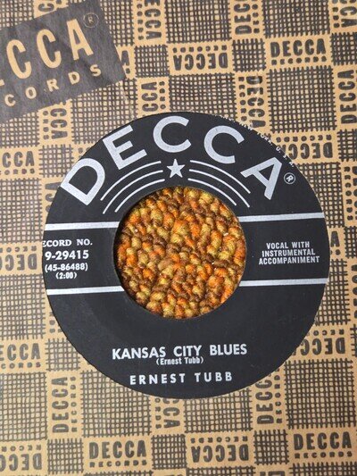 45 RPM Ernest Tubb DECCA 29415 Kansas City Blues / Woman's Touch VG+