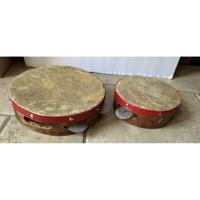 ANTIQUE TAMBOURINES. 8.5" & 6"