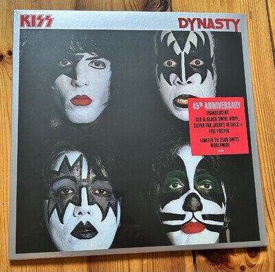 Kiss 45th Anniversary Dynasty Sealed Red & Black Swirl Vinyl LP