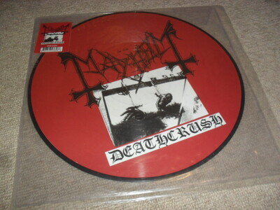 MAYHEM -DEATHCRUSH- AWESOME VERY RARE LTD ED PRESS PICTURE LP BACK ON BLACK