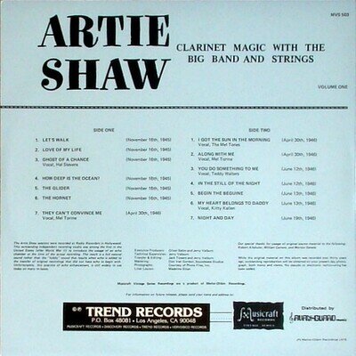 Artie Shaw - Clarinet Magic With The Big Band And Strings (Volume 1) Vinyl LP...