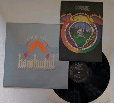 HAWKWIND-CHURCH OF HAWKWIND..SUPERB RARE COMPLETE! 1ST UK PRESS NM VINYL LP 1982