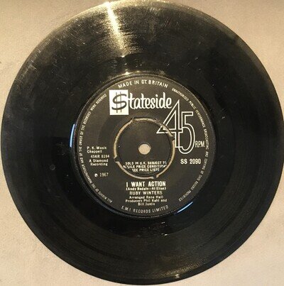Ruby Winters- I Want Action 1967 7" 45RPM Stateside VERY RARE VG Funk/Soul