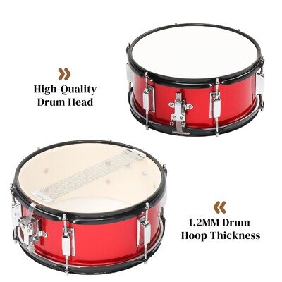 12 inch Snare Drum with Drumsticks and Adjustable Shoulder Strap for Team