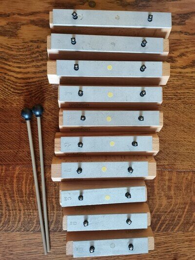 Golden 10 Note Xylophone Glockenspiel Chime Bars model 11605