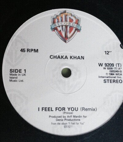 Chaka Khan - I Feel For You (12", Single) (Very Good (VG)) Warner Bros. Records,